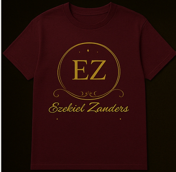 Burgundy EZ Tee on model