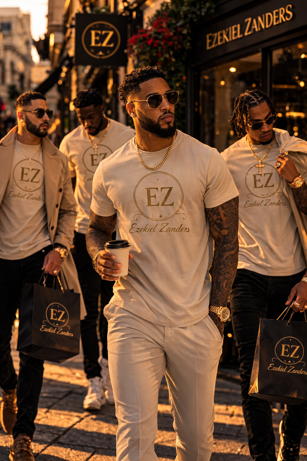 Premium Beige EZ T-Shirt - Image 1